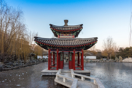 红楼梦素材北京大观园风光背景