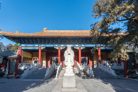 拜孔子北京孔庙古建筑背景