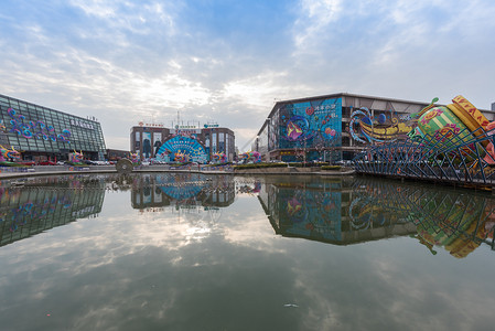 浙江海宁皮革城建筑背景