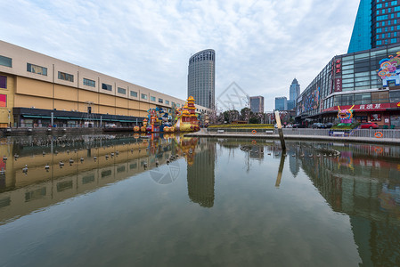 浙江海宁皮革城建筑背景