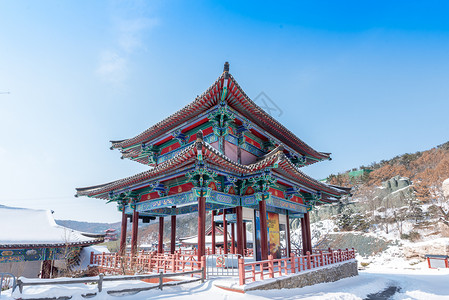 华夏象征威海华夏城风光背景