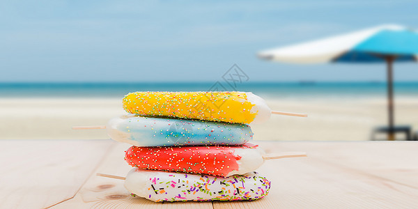 冷饮甜品雪糕 清新夏天背景设计图片