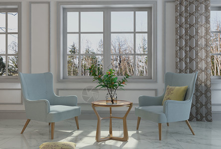 美式风景美式家居单椅组合设计图片