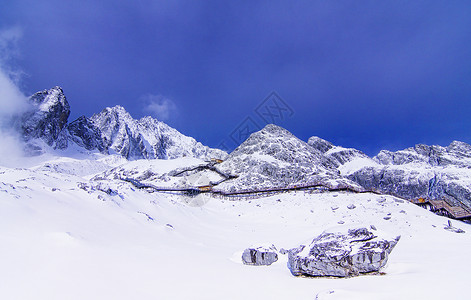 滑雪索道丽江玉龙雪山冰川公园背景