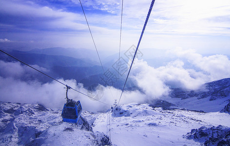滑雪索道丽江玉龙雪山背景