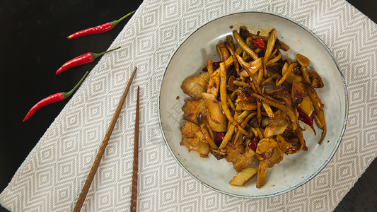 茶树菇炒肉片图片