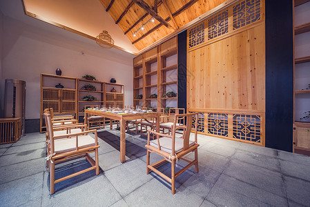玻璃风中式中式家居餐厅背景