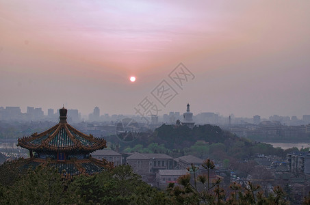 北京景山夜色背景图片