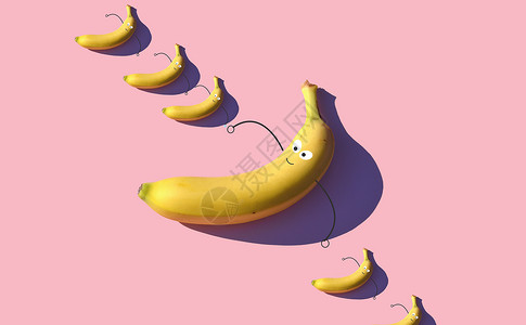 香蕉卡通香蕉表情背景设计图片