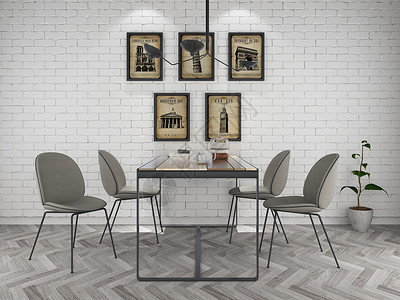 餐桌餐椅组合效果图背景图片