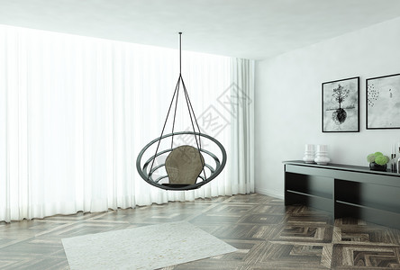 竹子吊椅阳台吊椅创意效果图设计图片