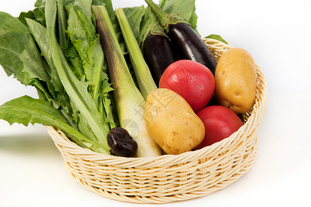篮子里的蔬菜背景图片