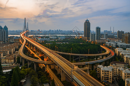 杨浦大桥城市动脉高清图片