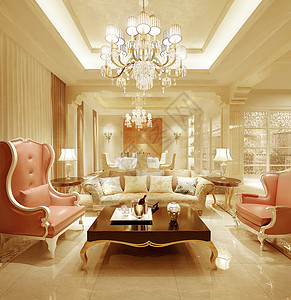 富丽堂皇的客厅效果图高清图片