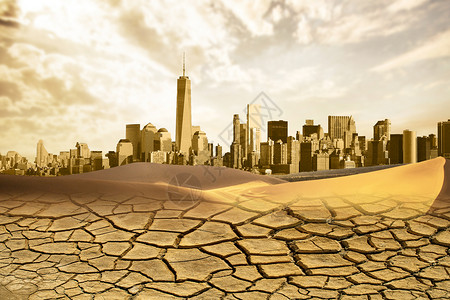 城市污染土地干涸沙化高清图片