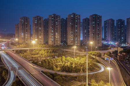 长爆光下的城市夜景背景图片