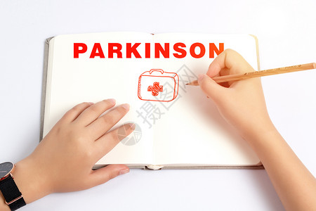 老年人写字帕金森Parkinson设计图片