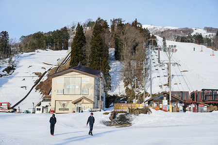 日本八方尾根滑雪场背景图片