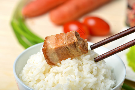 上海菜饭米饭 红烧肉背景