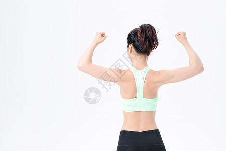 运动健身女性背影展示图片