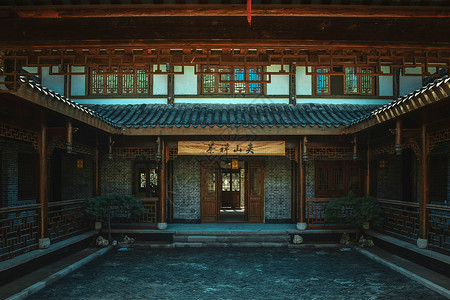 古典中式庭院背景图片