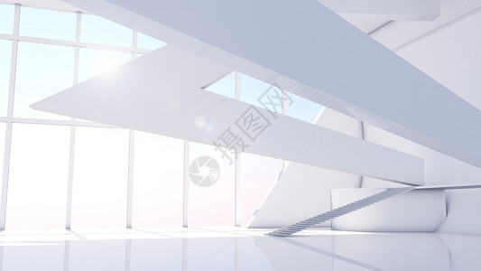 3d空间建模大气建筑空间背景设计图片