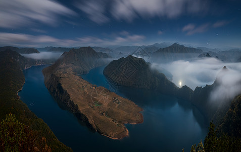 乾坤湾美景背景图片