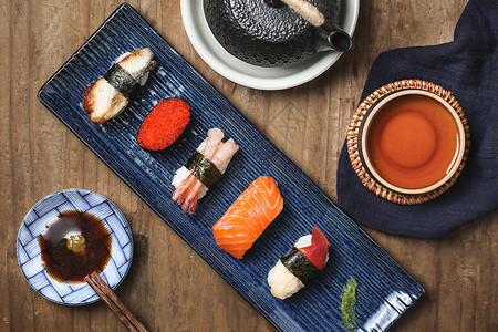 日式料理美食手握寿司背景