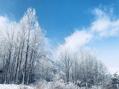 雪蓝天白云雪山景高清图片