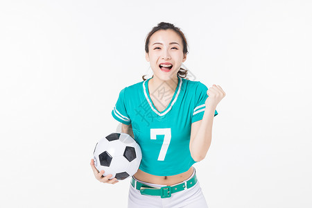 足球美女活力足球宝贝加油背景