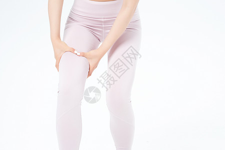 运动医疗运动健身女性大腿疼背景