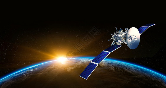 背景飞天素材科技卫星设计图片