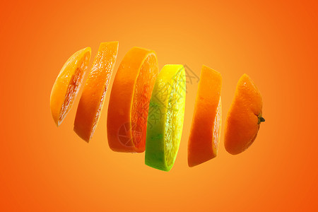 橙子切片水果创意设计图片