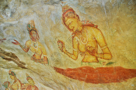 洞穴壁画斯里兰卡狮子岩岩画背景
