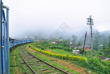 乡村铁路斯里兰卡高山火车背景