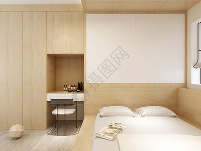 现代黄色卧室效果图高清图片
