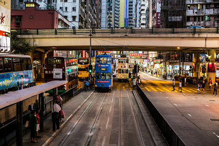 香港特色香港交通背景