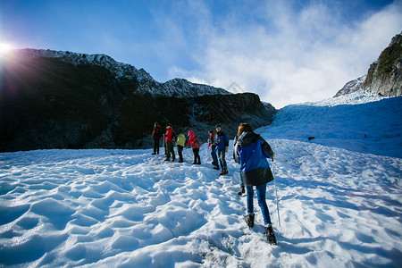新西兰雪地徒步高清图片