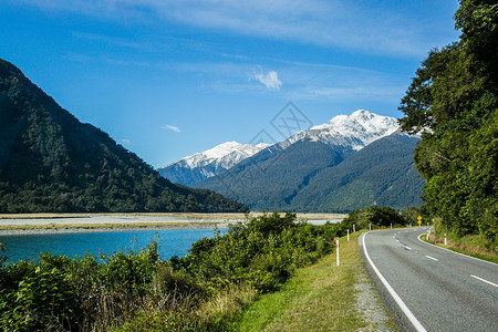山水道路素材新西兰风光背景