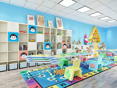 幼儿园可爱展板可爱房室效果图背景