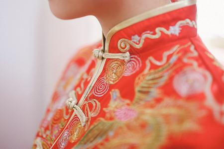 新娘旗袍中式美丽的新娘背景