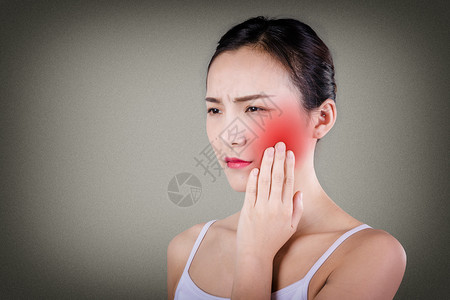 牙疼的女人健康困扰高清图片
