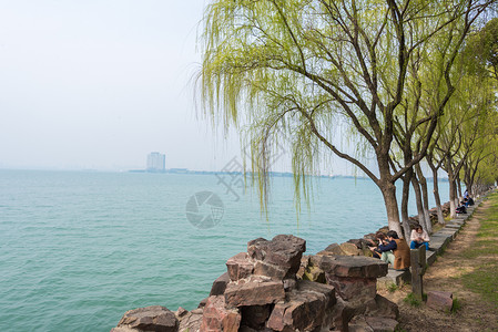 苏州三日游苏州独墅湖春季风光背景