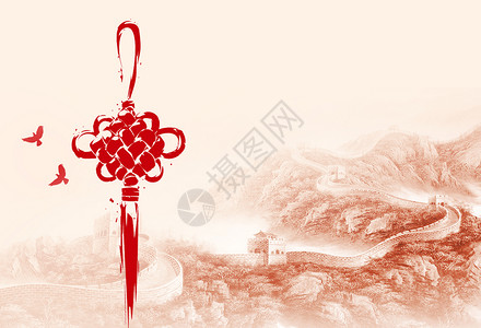 红色中国结装饰爱国设计图片