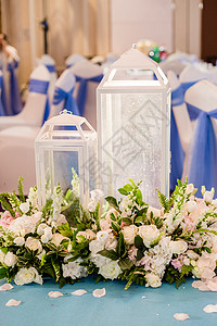 婚礼路引蓝色婚礼舞台设计高清图片