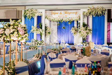 婚礼舞台蓝色婚礼舞台设计高清图片