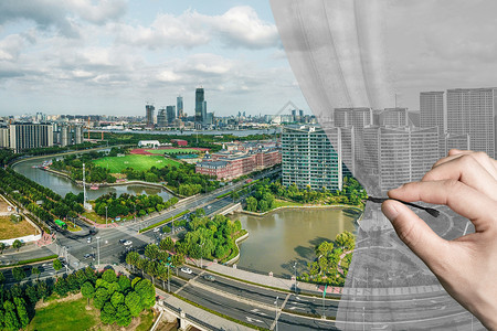 绿化建设城市经济改革设计图片