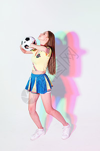活力少女足球宝贝形象背景图片