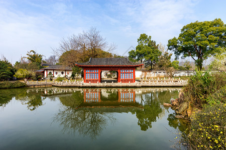 古风土道素材武汉东湖绿道园林背景