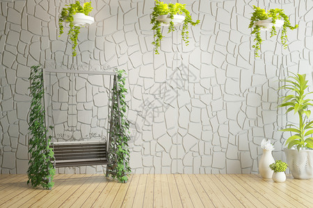家庭绿色植物简约室内家居背景设计图片